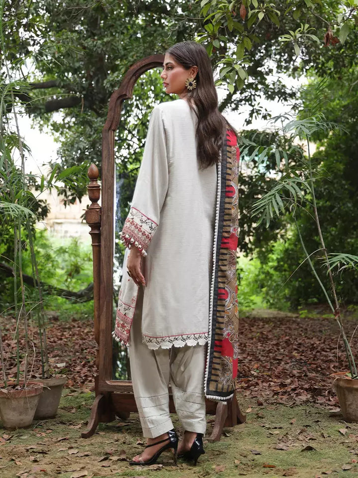 Salitex Women Embroidered Shemray Dobbey 3 Piece Suit SUNS24ALM008 - Winter Collection