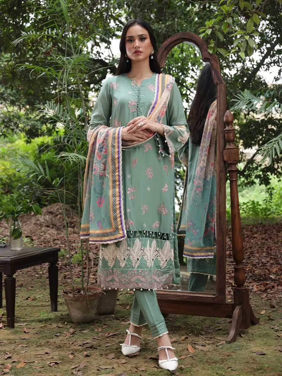 Salitex Women Embroidered Cambric 3 Piece Suit SUNS24ALM006 - Winter Collection