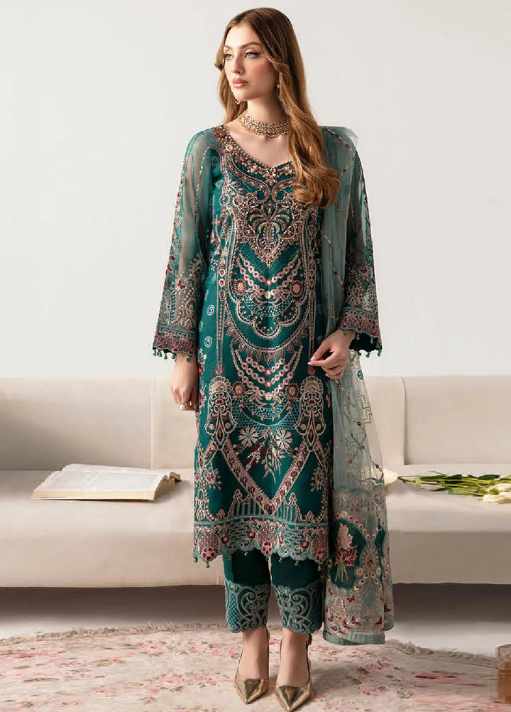 Minhal By Ramsha Embroidered Organza Suits Unstitched 3 Piece RSH24M M-1101 - Formal Collection