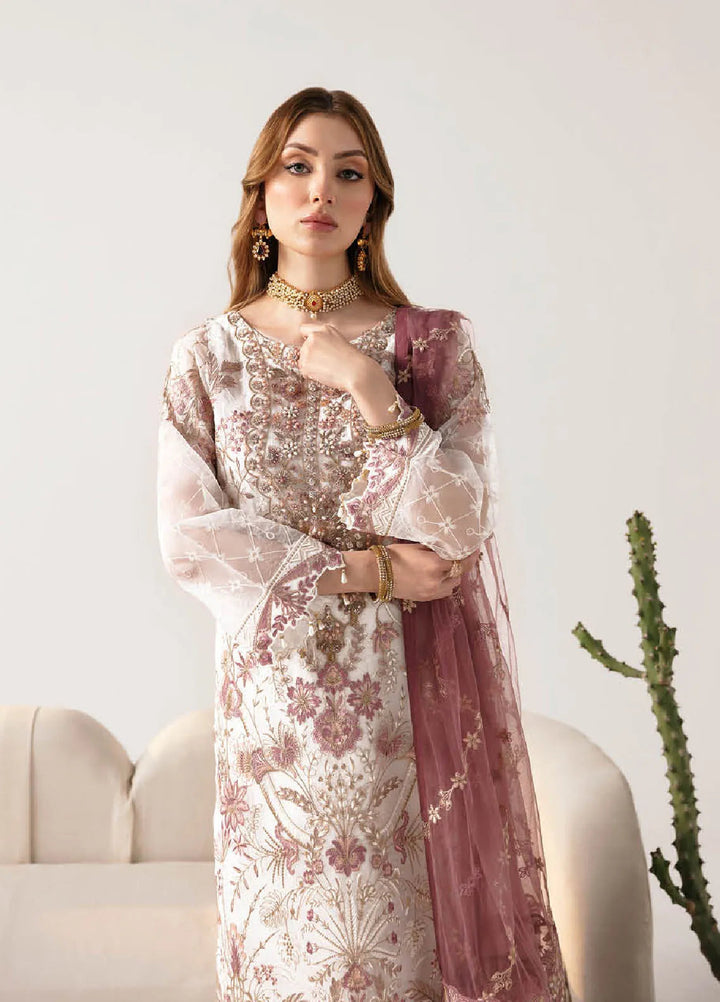 Minhal By Ramsha Embroidered Organza Suits Unstitched 3 Piece RSH24M M-1102 - Formal Collection