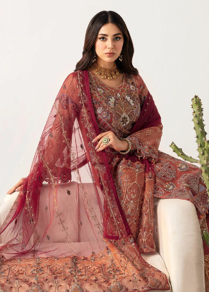 Minhal By Ramsha Embroidered Organza Suits Unstitched 3 Piece RSH24M M-1103 - Formal Collection