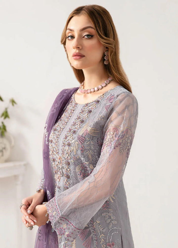 Minhal By Ramsha Embroidered Organza Suits Unstitched 3 Piece RSH24M M-1104 - Formal Collection