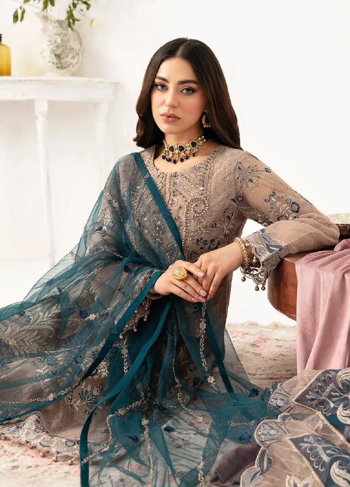 Minhal By Ramsha Embroidered Organza Suits Unstitched 3 Piece RSH24M M-1106 - Formal Collection