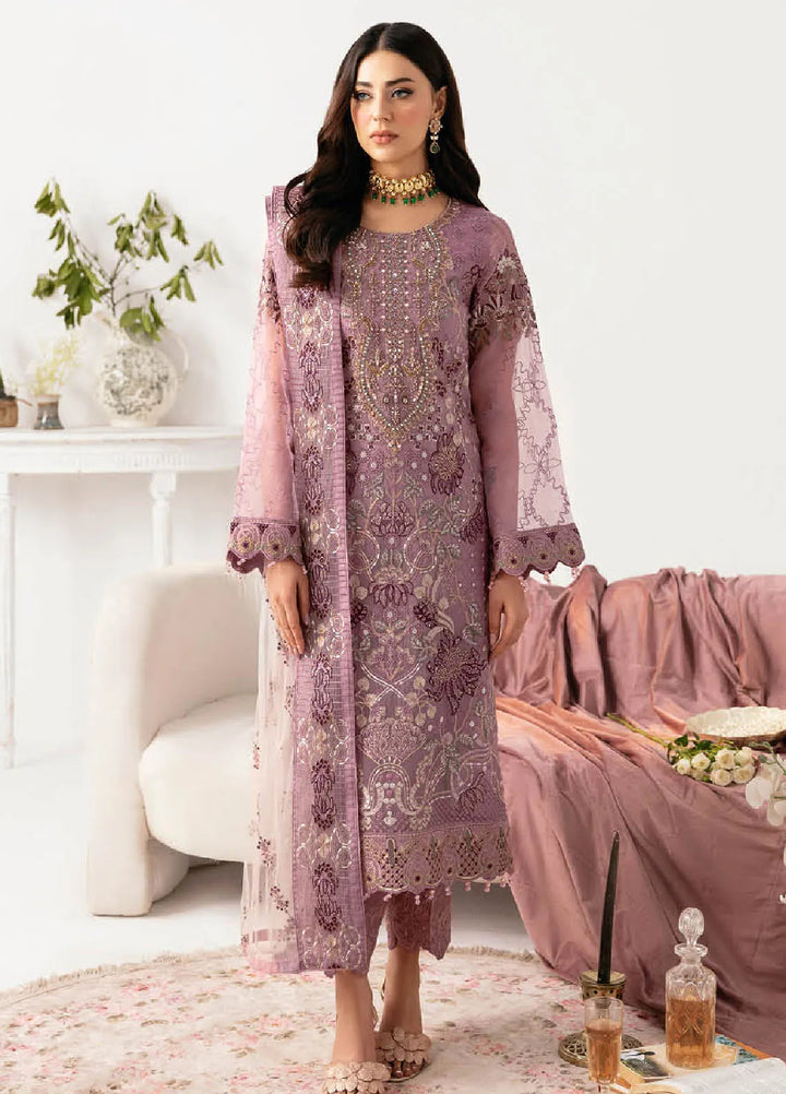 Minhal By Ramsha Embroidered Organza Suits Unstitched 3 Piece RSH24M M-1107 - Formal Collection