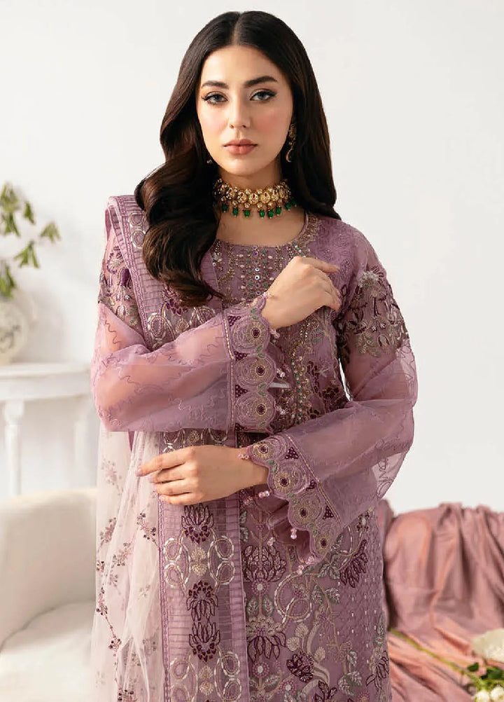 Minhal By Ramsha Embroidered Organza Suits Unstitched 3 Piece RSH24M M-1107 - Formal Collection