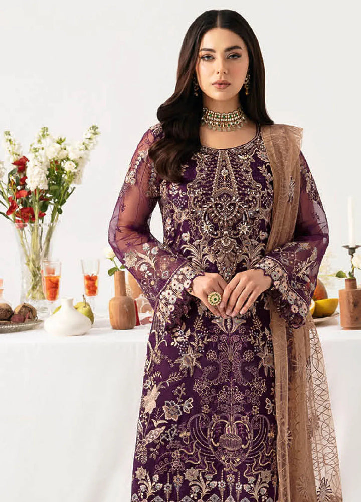 Minhal By Ramsha Embroidered Organza Suits Unstitched 3 Piece RSH24M M-1109 - Formal Collection