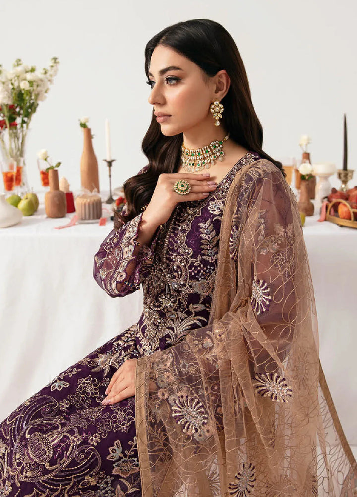Minhal By Ramsha Embroidered Organza Suits Unstitched 3 Piece RSH24M M-1109 - Formal Collection