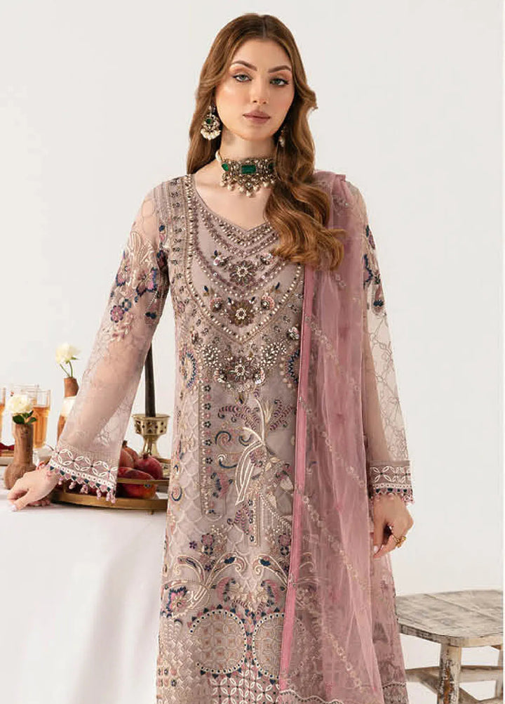 Minhal By Ramsha Embroidered Organza Suits Unstitched 3 Piece RSH24M M-1110 - Formal Collection