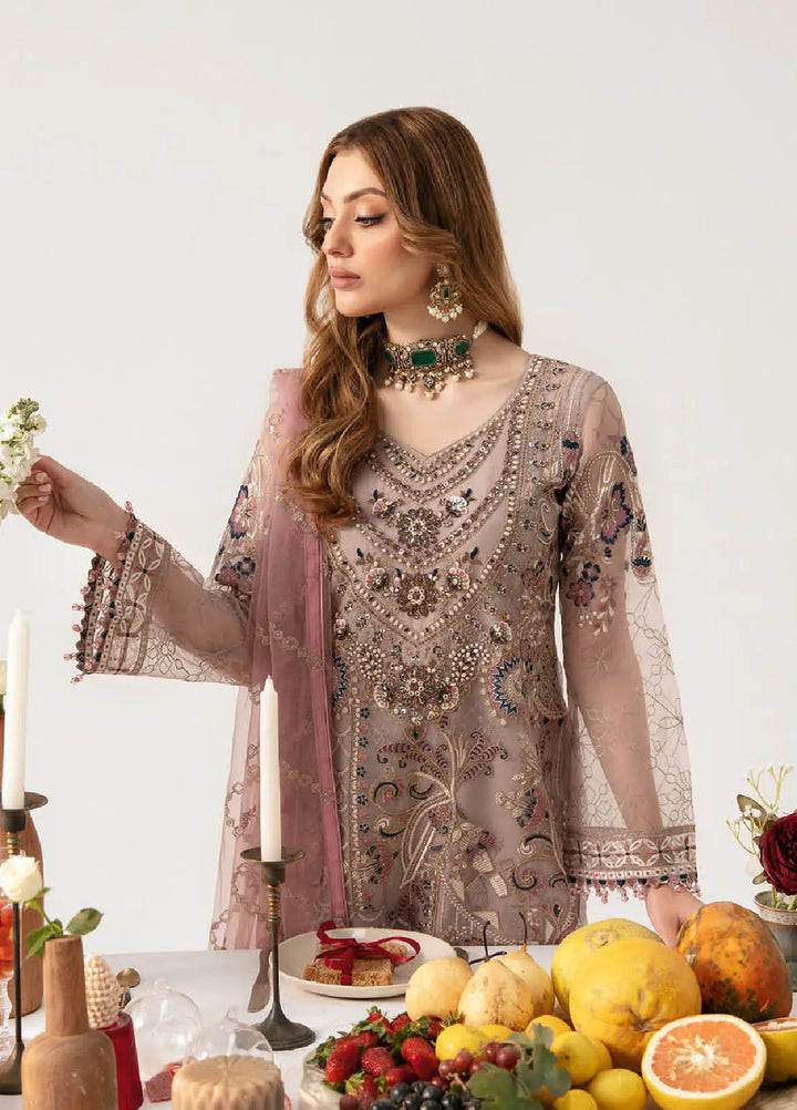 Minhal By Ramsha Embroidered Organza Suits Unstitched 3 Piece RSH24M M-1110 - Formal Collection