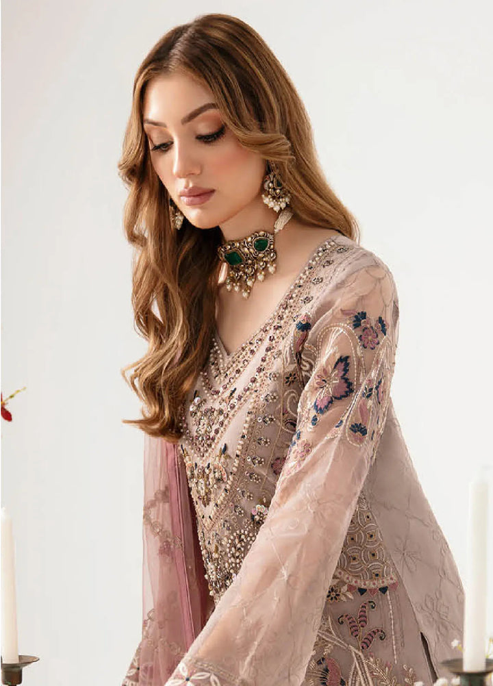 Minhal By Ramsha Embroidered Organza Suits Unstitched 3 Piece RSH24M M-1110 - Formal Collection