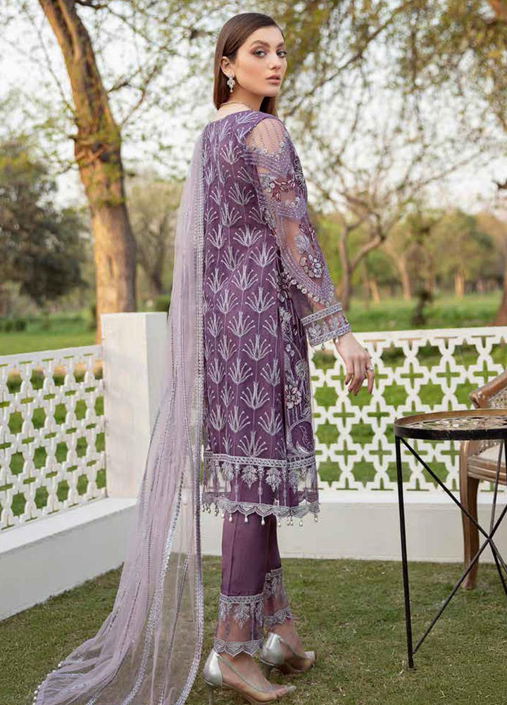 Minhal by Ramsha Embroidered Net Suits Unstitched 3 Piece RSH21M-4 M-401 - Luxury Collection