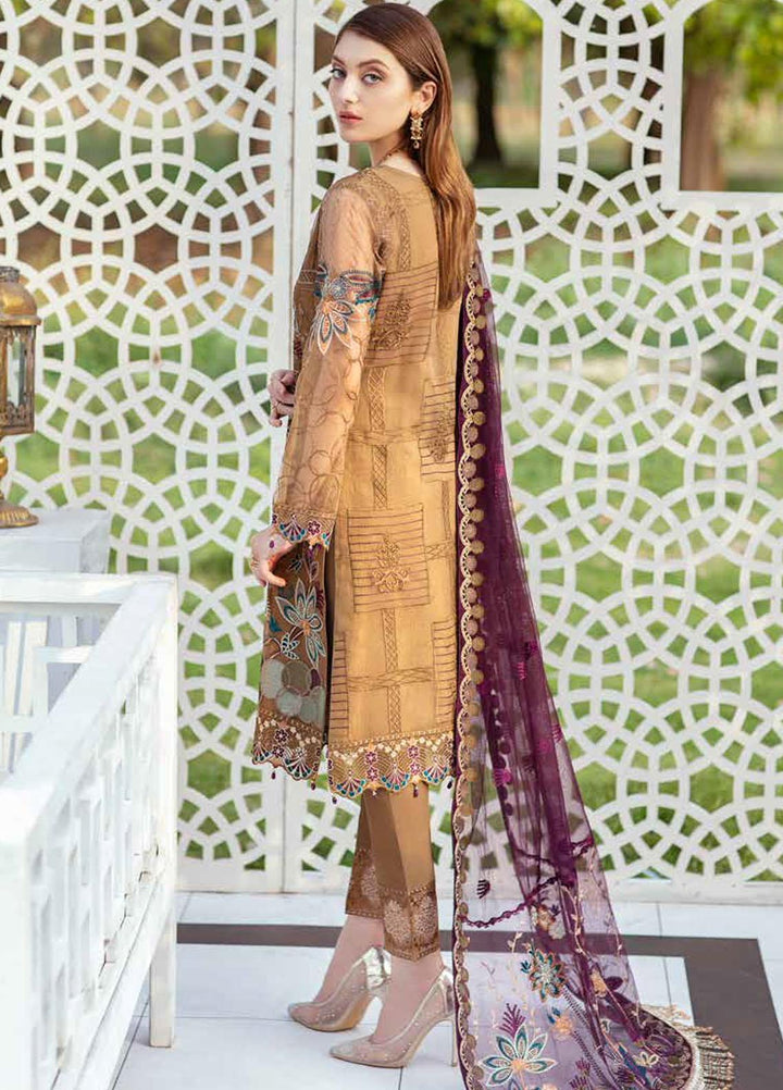 Minhal by Ramsha Embroidered Organza Suits Unstitched 3 Piece RSH21M-4 M-402 - Luxury Collection