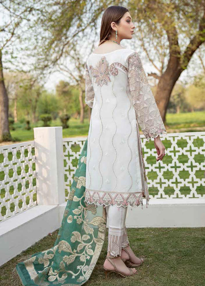 Minhal by Ramsha Embroidered Organza Suits Unstitched 3 Piece RSH21M-4 M-403 - Luxury Collection