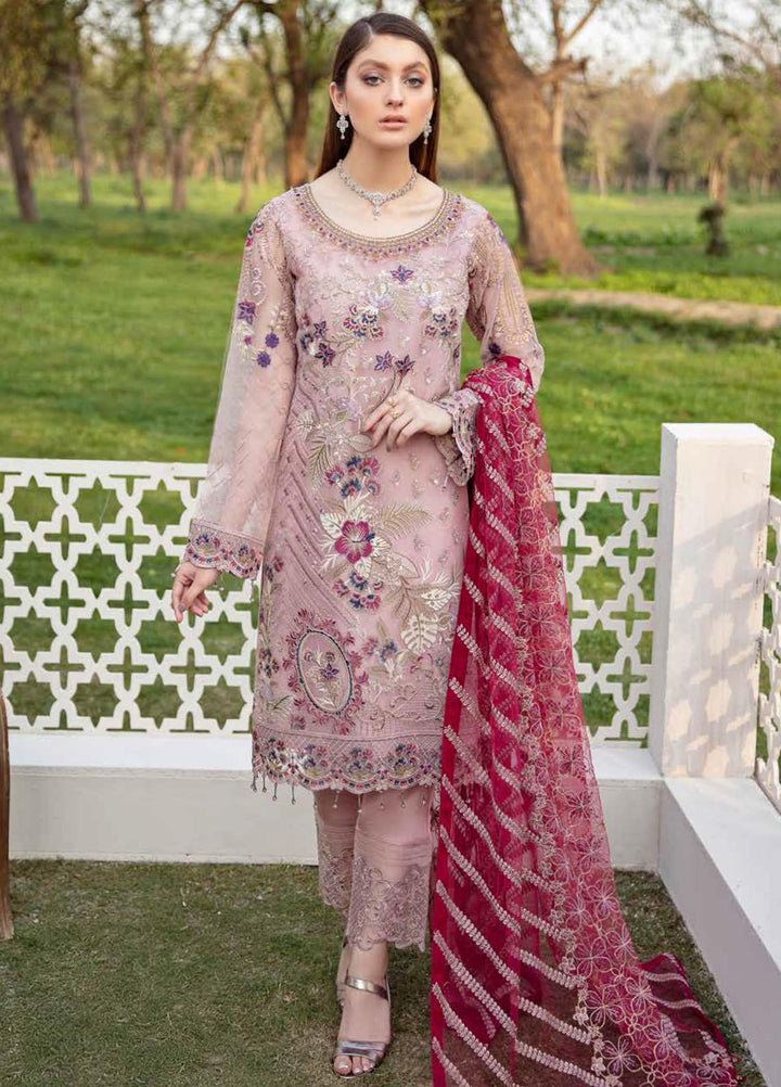 Minhal by Ramsha Embroidered Organza Suits Unstitched 3 Piece RSH21M-4 M-404 - Luxury Collection