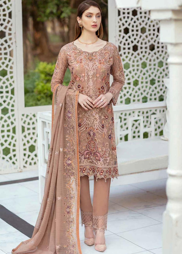 Minhal by Ramsha Embroidered Organza Suits Unstitched 3 Piece RSH21M-4 M-406 - Luxury Collection
