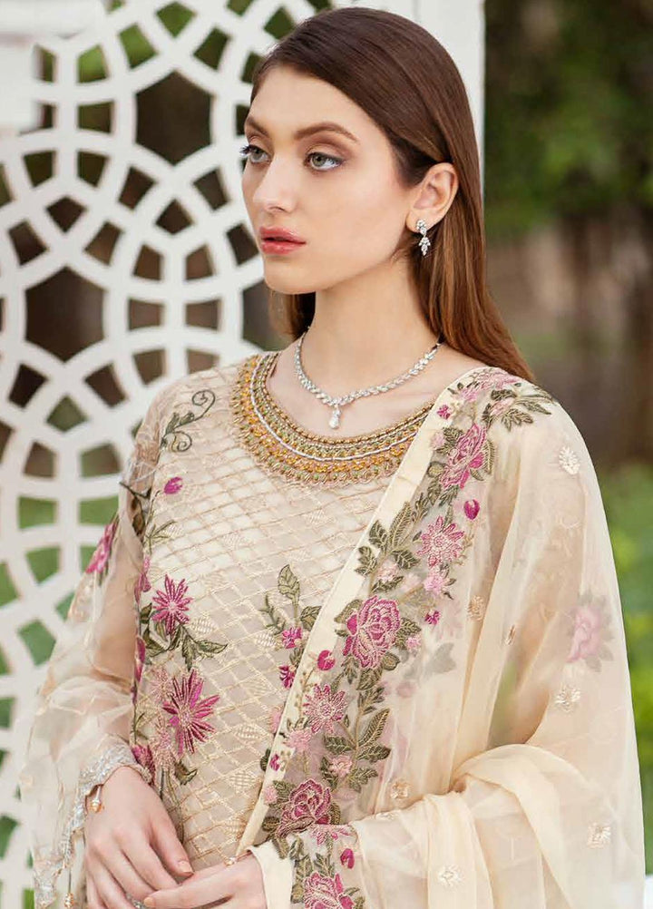 Minhal by Ramsha Embroidered Organza Suits Unstitched 3 Piece RSH21M-4 M-409 - Luxury Collection