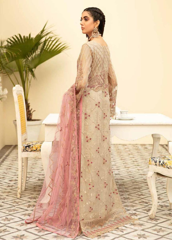 Minhal by Ramsha Embroidered Net Suits Unstitched 3 Piece RSH22-M5 M-503 - Luxury Collection