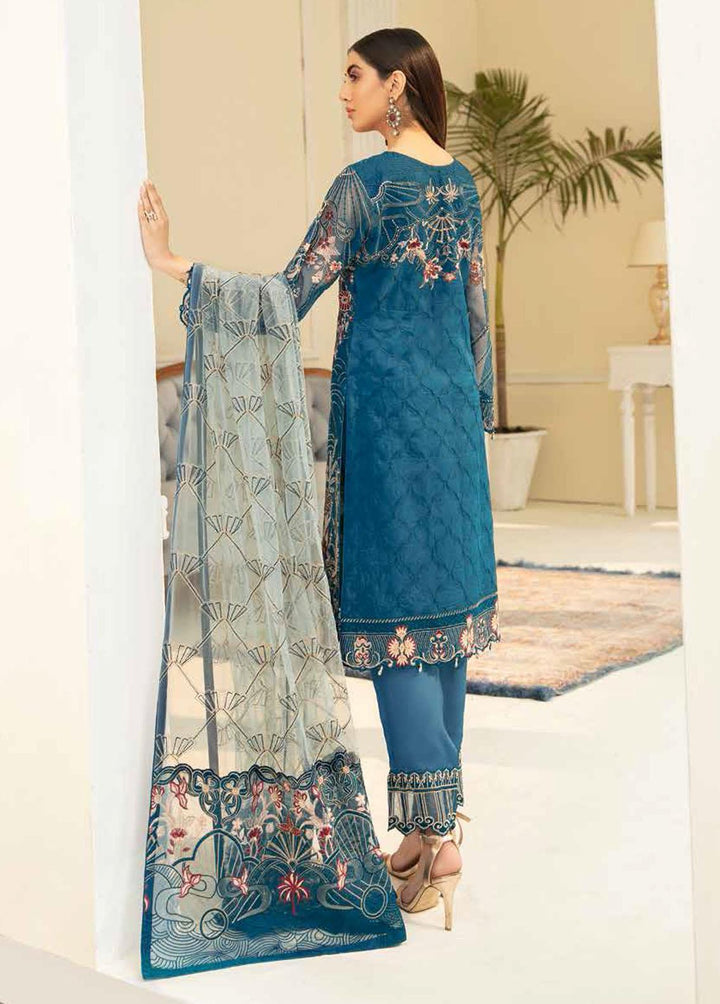 Minhal by Ramsha Embroidered Organza Suits Unstitched 3 Piece RSH22-M5 M-504 - Luxury Collection
