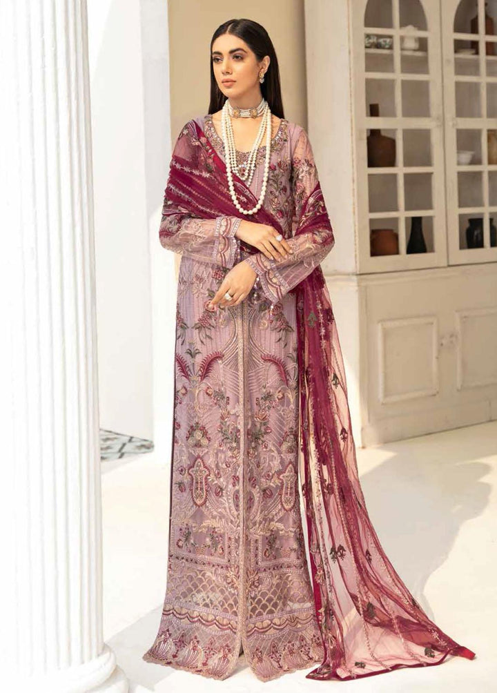 Minhal by Ramsha Embroidered Net Suits Unstitched 3 Piece RSH22-M5 M-507 - Luxury Collection