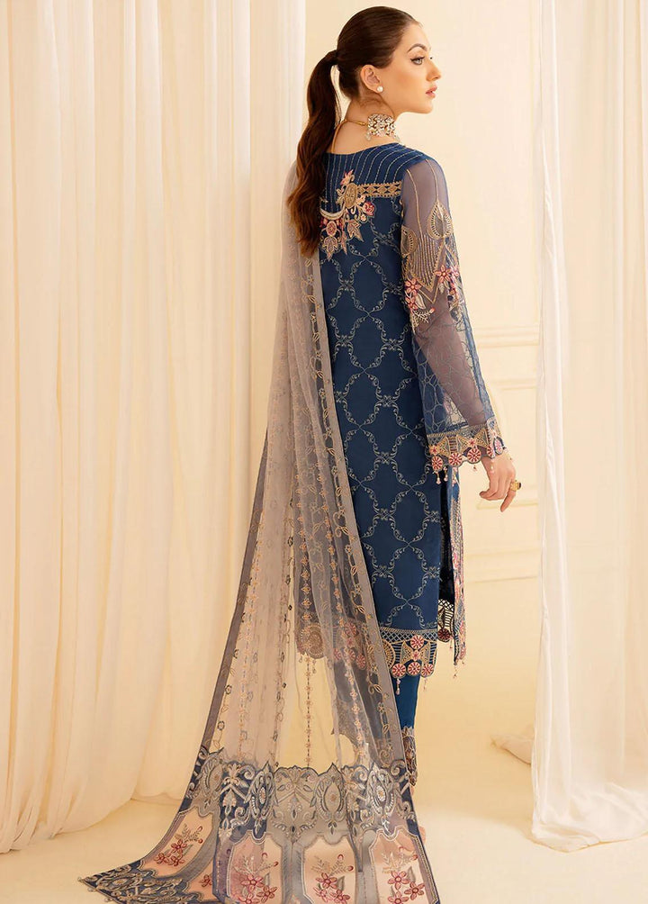 Minhal by Ramsha Embroidered Organza Suits Unstitched 3 Piece RSH22-M7 M-701 - Luxury Collection