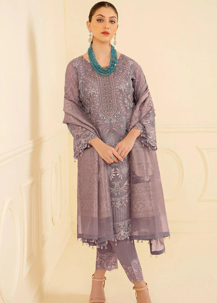 Minhal by Ramsha Embroidered Organza Suits Unstitched 3 Piece RSH22-M7 M-709 - Luxury Collection