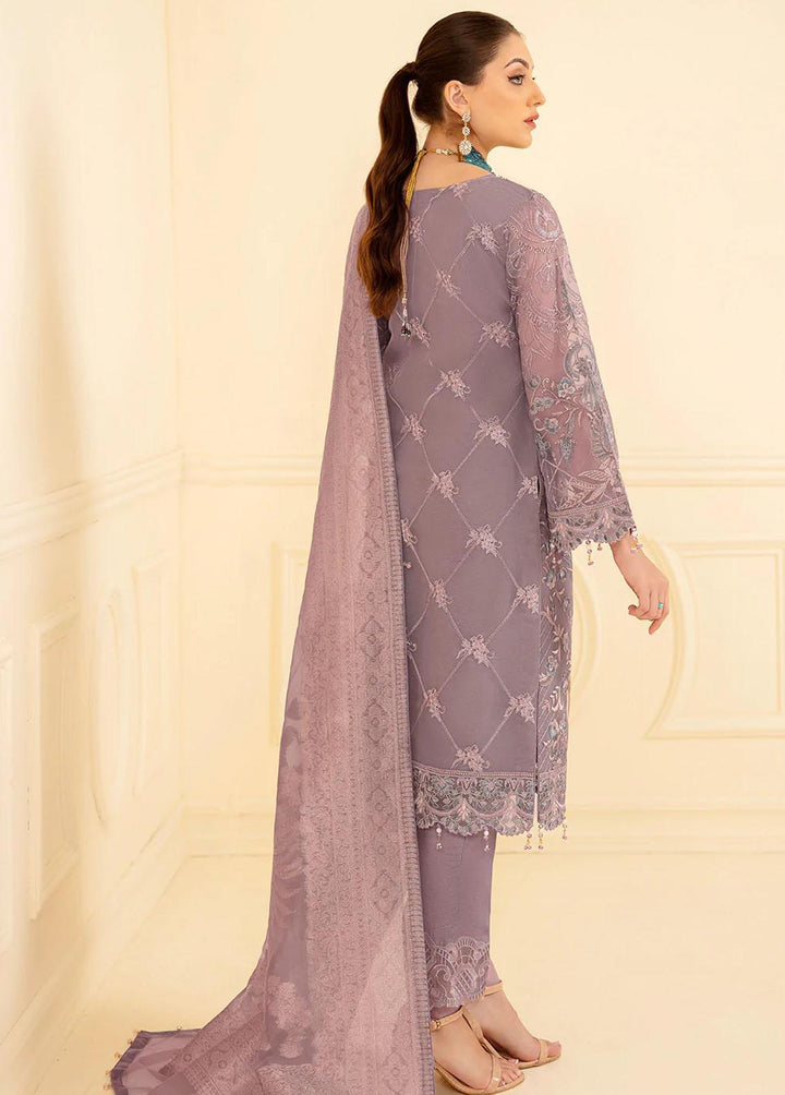 Minhal by Ramsha Embroidered Organza Suits Unstitched 3 Piece RSH22-M7 M-709 - Luxury Collection