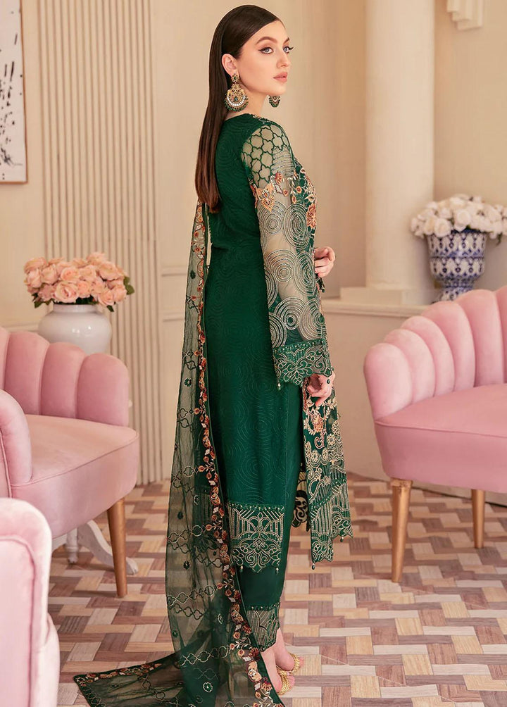 Minhal by Ramsha Embroidered Net Suits Unstitched 3 Piece RSH22-M6 M-609 - Luxury Collection