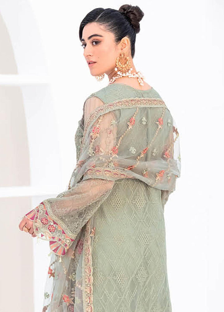 Minhal by Ramsha Embroidered Net Suits Unstitched 3 Piece RSH23-M8 M-802 - Luxury Collection