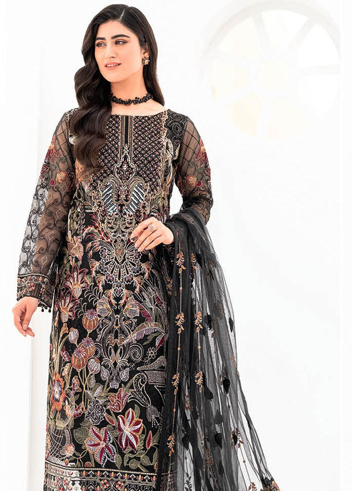 Minhal by Ramsha Embroidered Organza Suits Unstitched 3 Piece RSH23-M8 M-803 - Luxury Collection