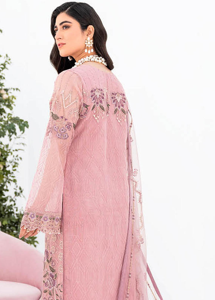 Minhal by Ramsha Embroidered Organza Suits Unstitched 3 Piece RSH23-M8 M-804 - Luxury Collection