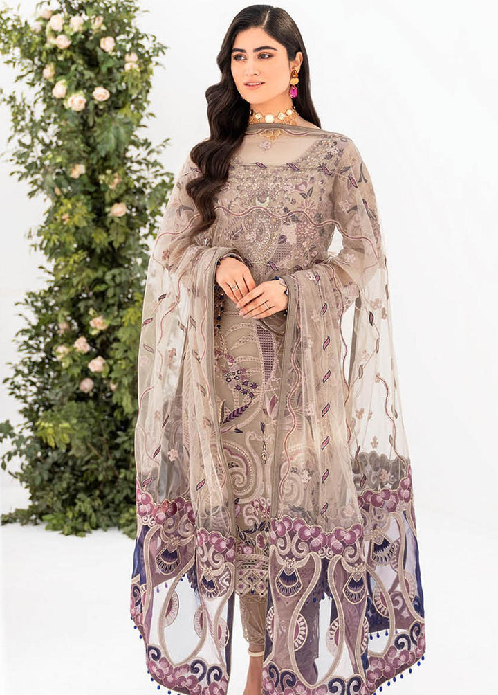 Minhal by Ramsha Embroidered Organza Suits Unstitched 3 Piece RSH23-M8 M-809 - Luxury Collection