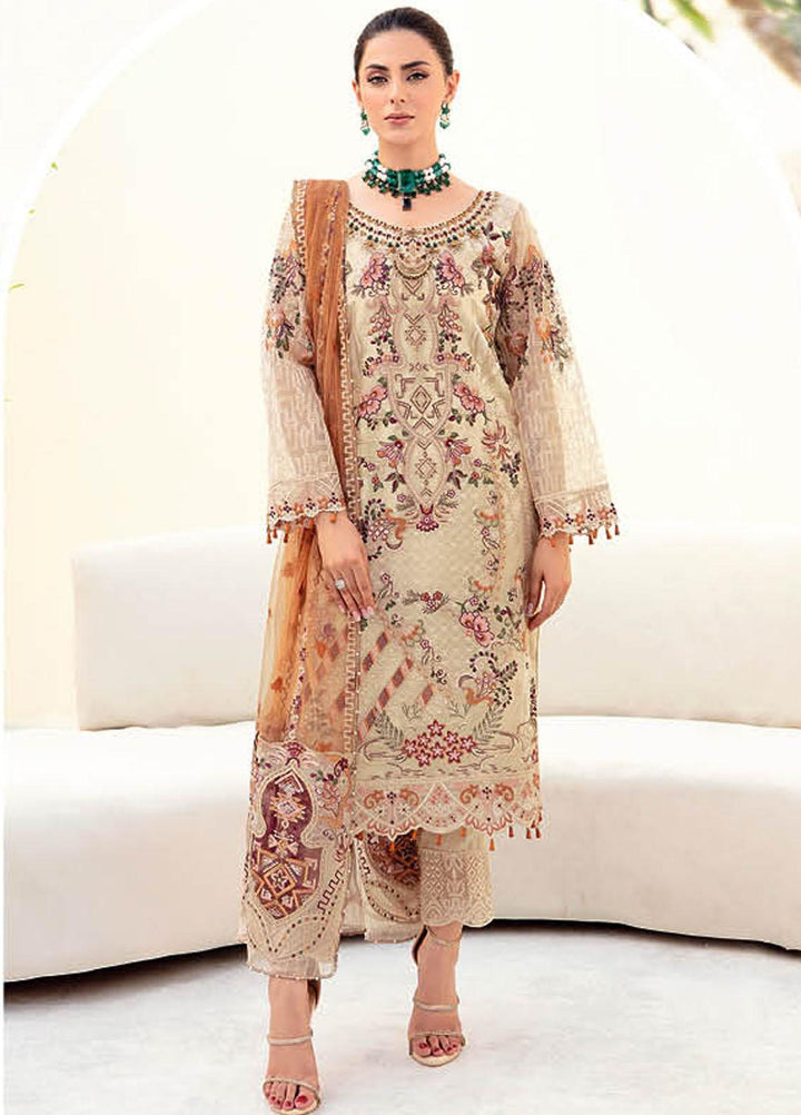Minhal by Ramsha Embroidered  Suits Unstitched 3 Piece RSH23-M9 M-901 - Formal Collection