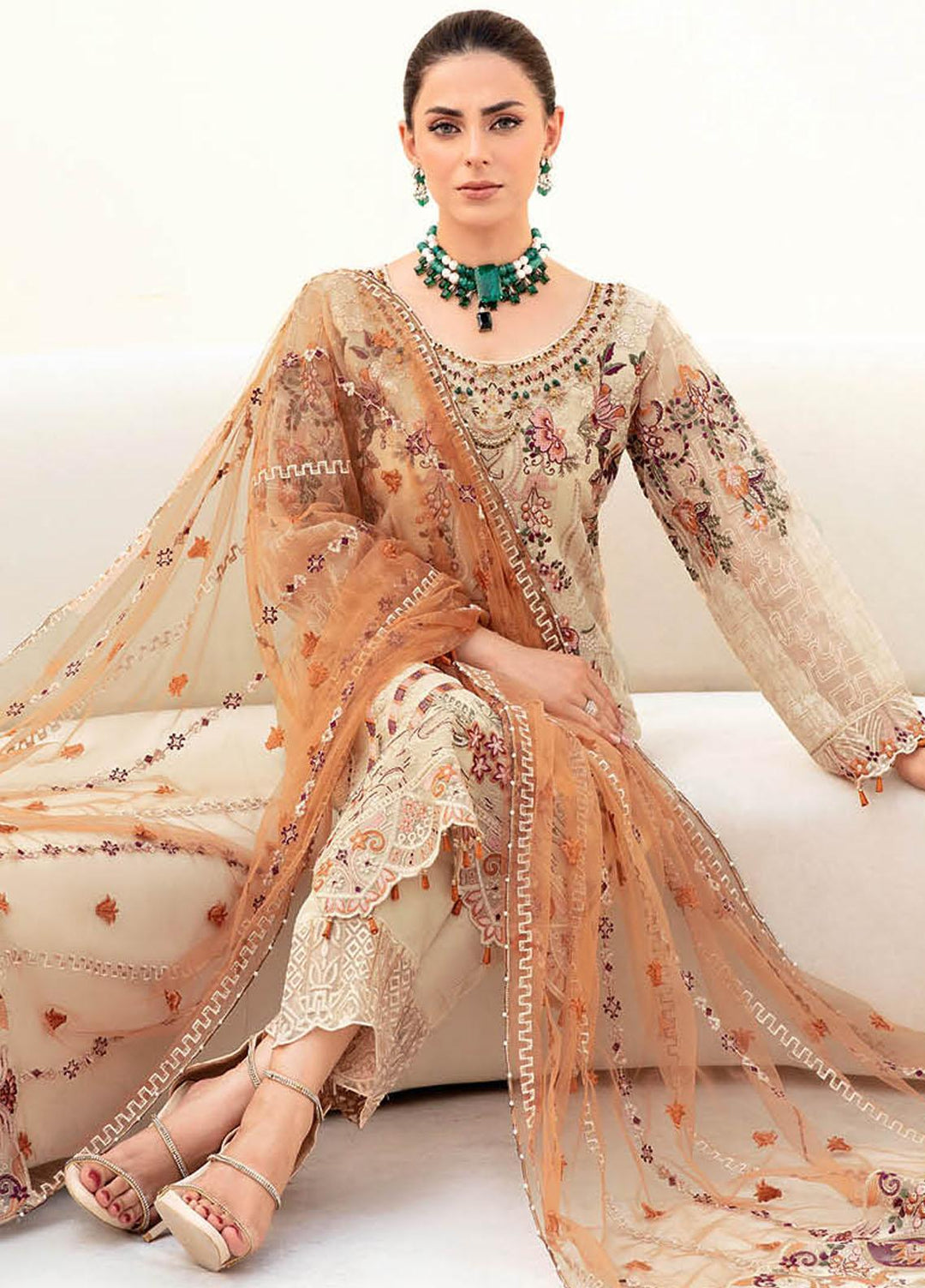 Minhal by Ramsha Embroidered  Suits Unstitched 3 Piece RSH23-M9 M-901 - Formal Collection