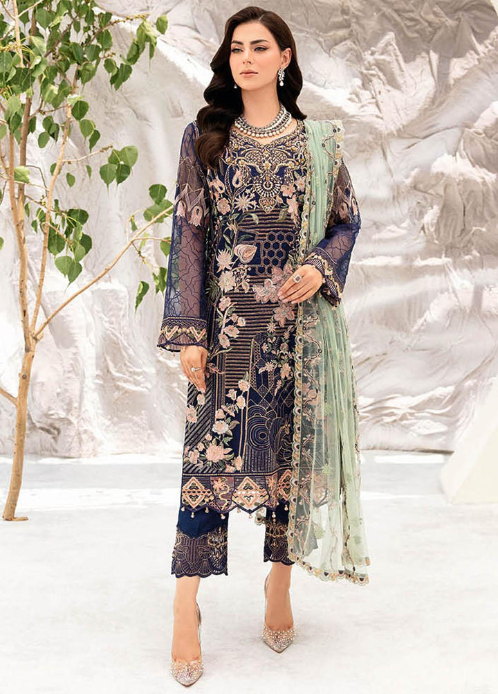 Minhal by Ramsha Embroidered  Suits Unstitched 3 Piece RSH23-M9 M-902 - Formal Collection