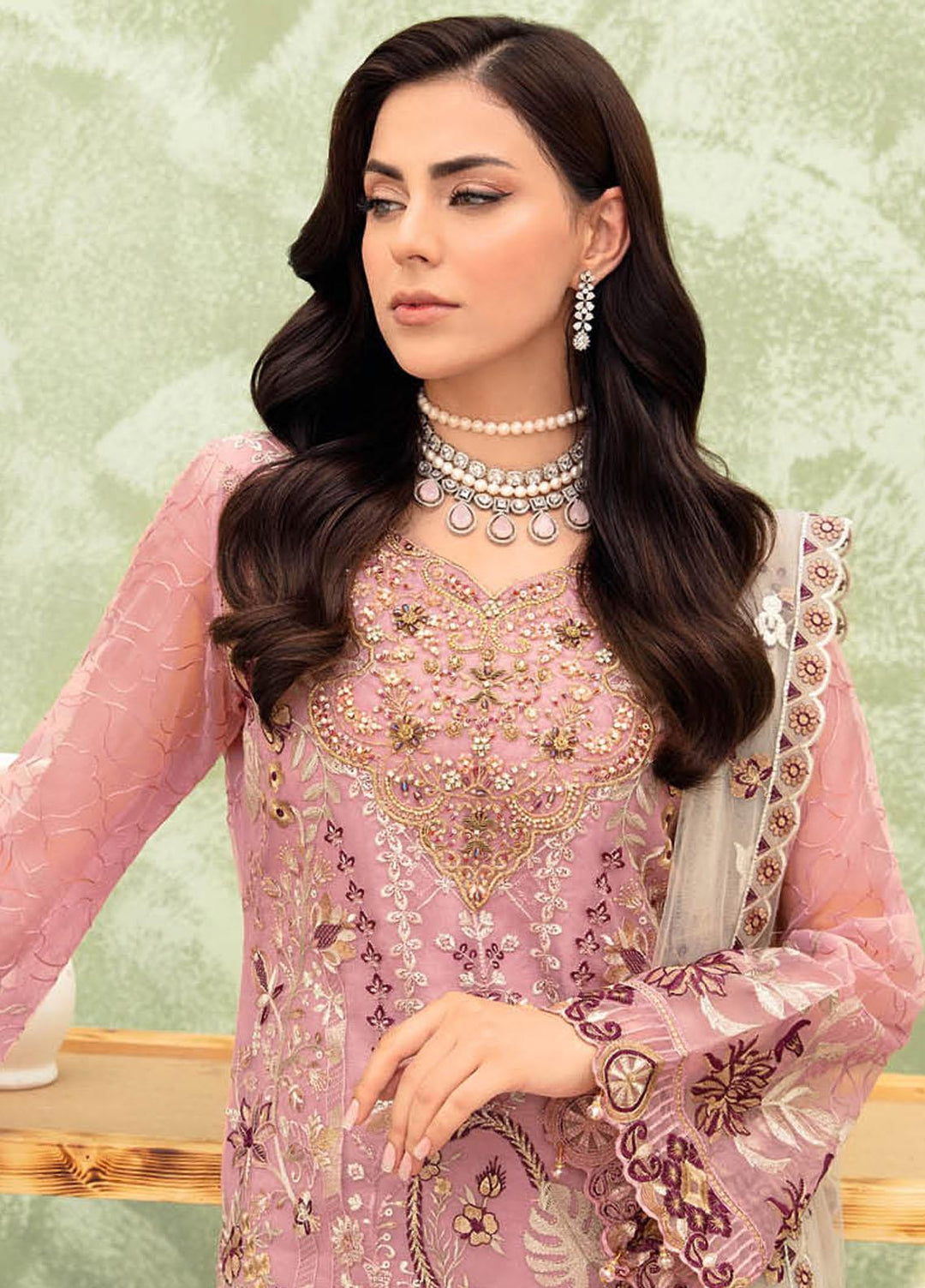 Minhal by Ramsha Embroidered  Suits Unstitched 3 Piece RSH23-M9 M-903 - Formal Collection
