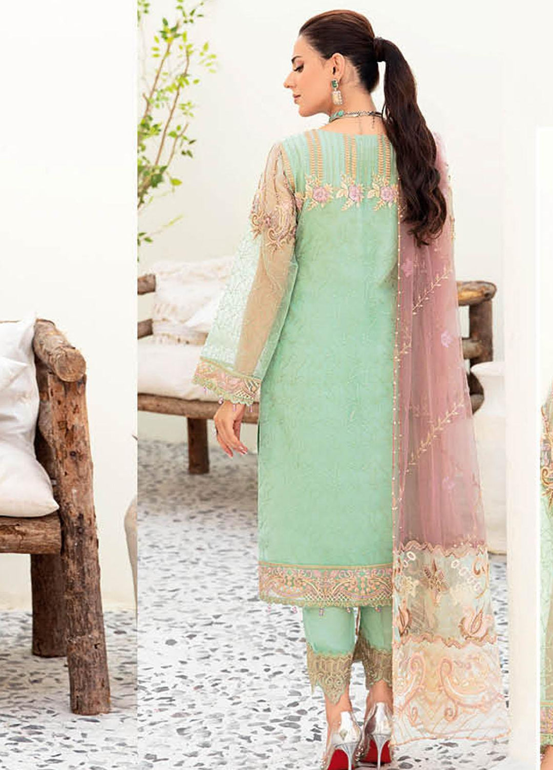 Minhal by Ramsha Embroidered  Suits Unstitched 3 Piece RSH23-M9 M-905 - Formal Collection