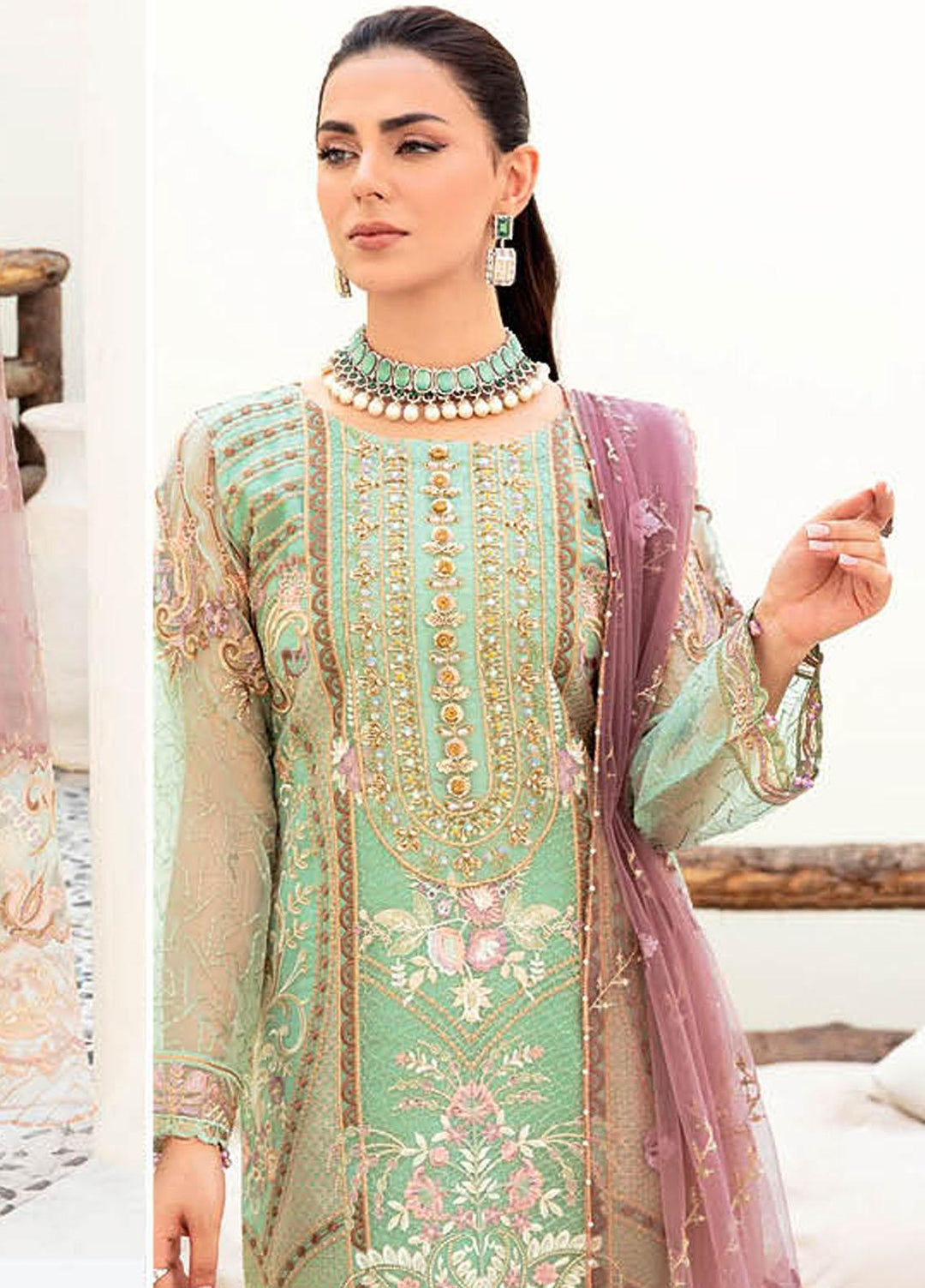 Minhal by Ramsha Embroidered  Suits Unstitched 3 Piece RSH23-M9 M-905 - Formal Collection