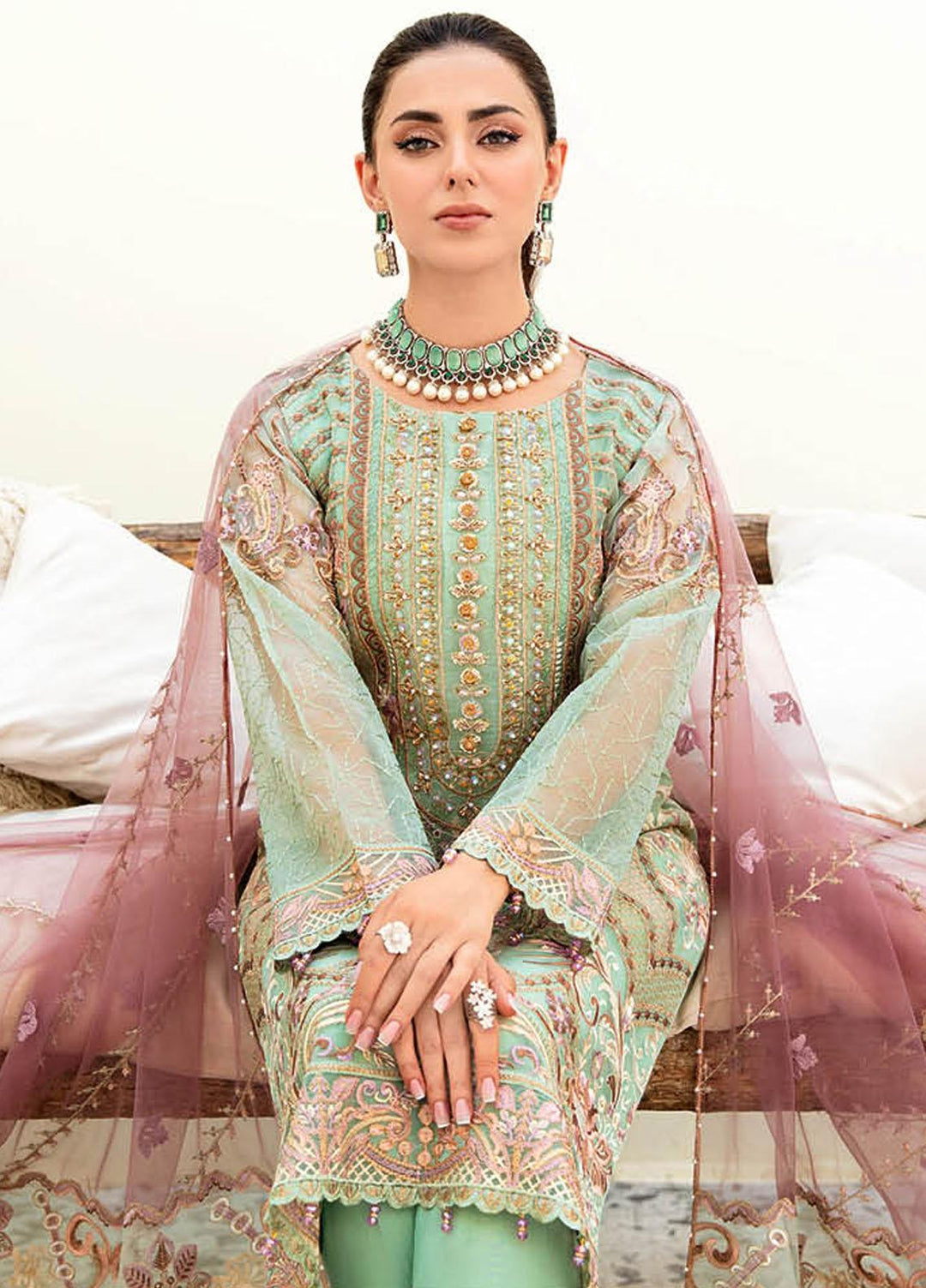 Minhal by Ramsha Embroidered  Suits Unstitched 3 Piece RSH23-M9 M-905 - Formal Collection