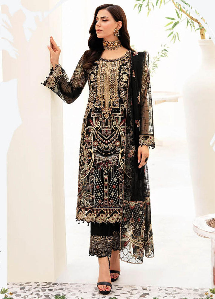 Minhal by Ramsha Embroidered  Suits Unstitched 3 Piece RSH23-M9 M-906 - Formal Collection