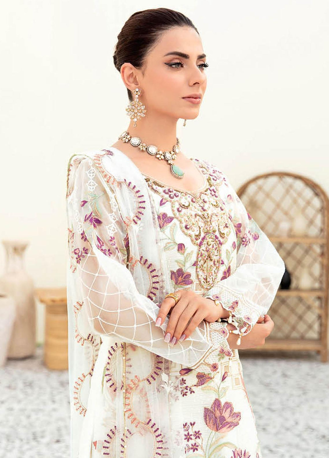 Minhal by Ramsha Embroidered  Suits Unstitched 3 Piece RSH23-M9 M-907 - Formal Collection