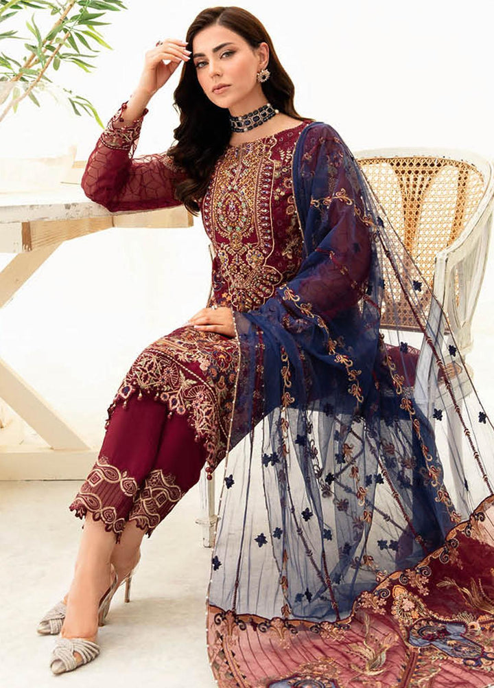 Minhal by Ramsha Embroidered  Suits Unstitched 3 Piece RSH23-M9 M-908 - Formal Collection