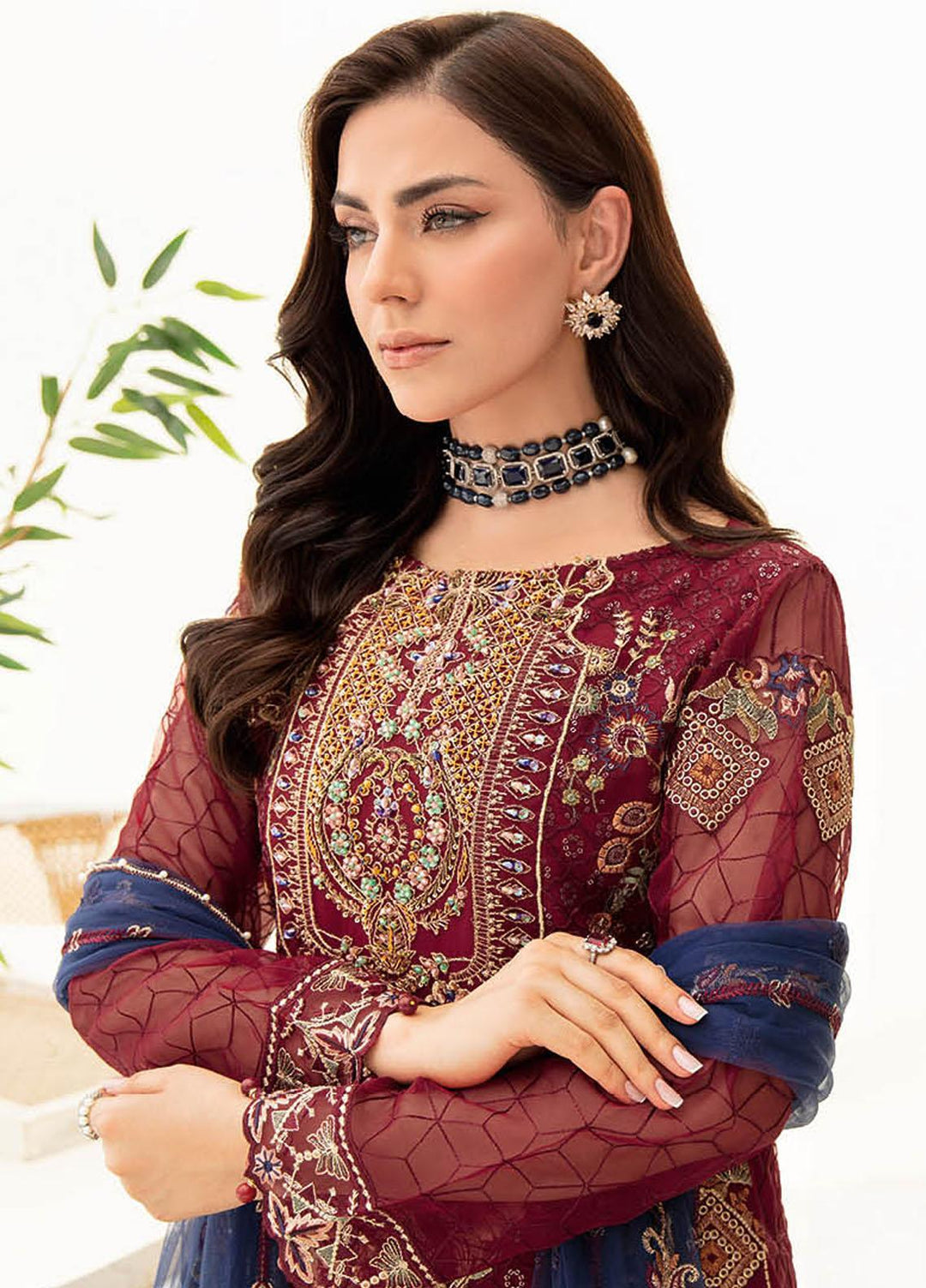Minhal by Ramsha Embroidered  Suits Unstitched 3 Piece RSH23-M9 M-908 - Formal Collection