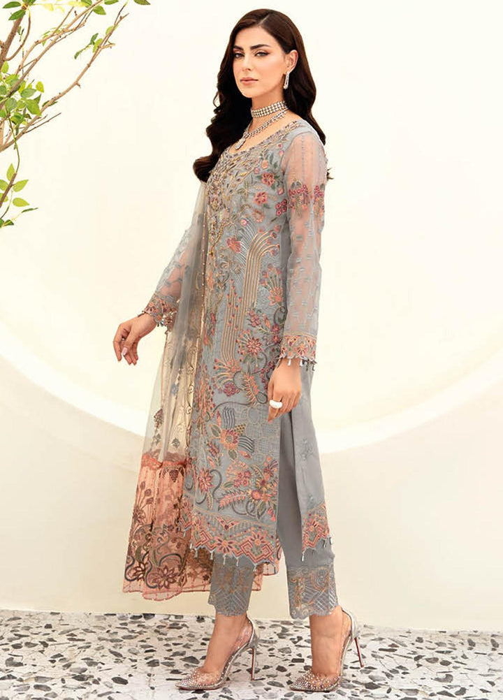 Minhal by Ramsha Embroidered  Suits Unstitched 3 Piece RSH23-M9 M-909 - Formal Collection