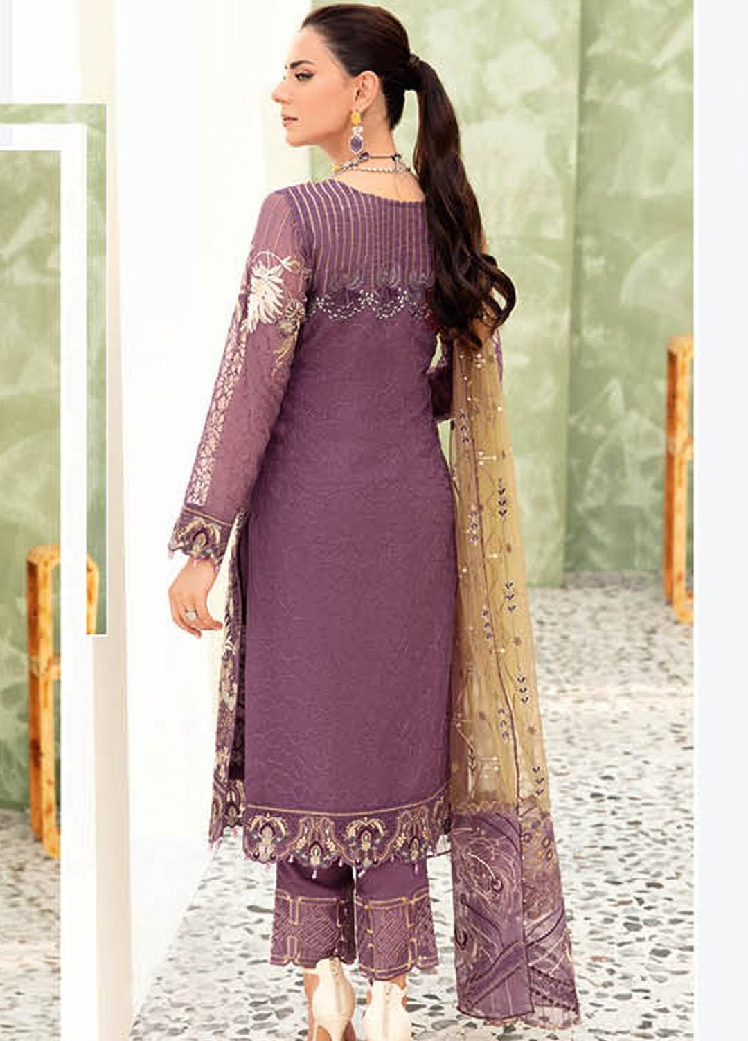 Minhal by Ramsha Embroidered  Suits Unstitched 3 Piece RSH23-M9 M-910 - Formal Collection