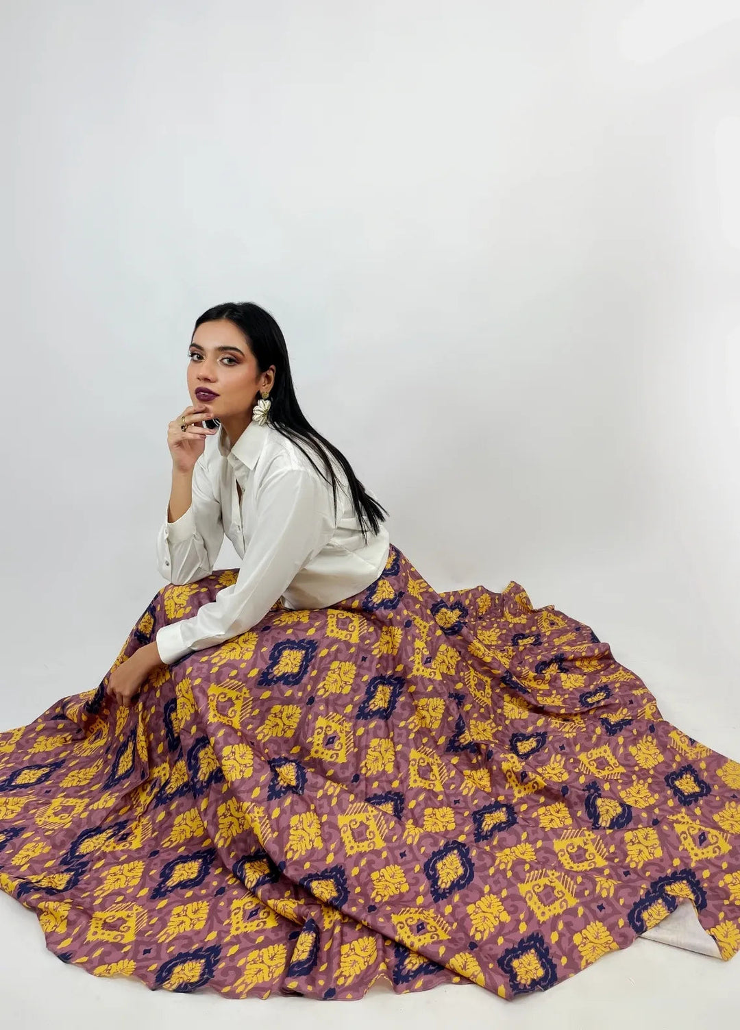 Minutiae Pret Printed Pure Cotton Khaddar 1 Piece Suit Ikat Skirt
