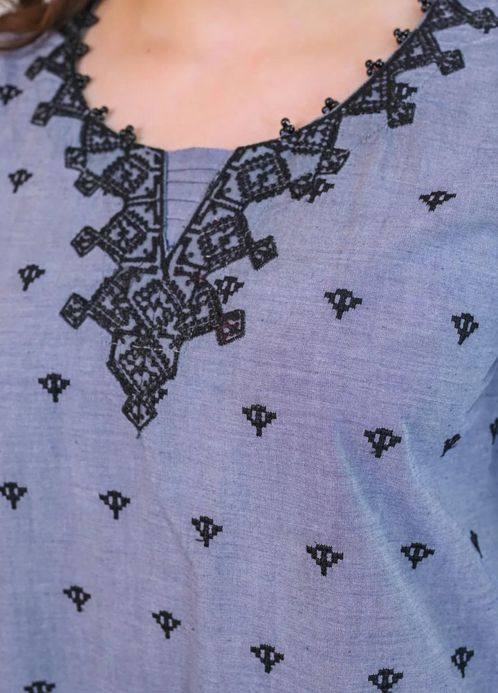 Miorah by Ayla Pret Embroidered Chambrey 2 Piece Suit Leila