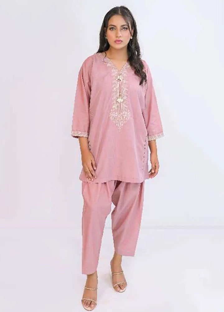 Miorah by Ayla Pret Embroidered Chambrey 2 Piece Suit Seher