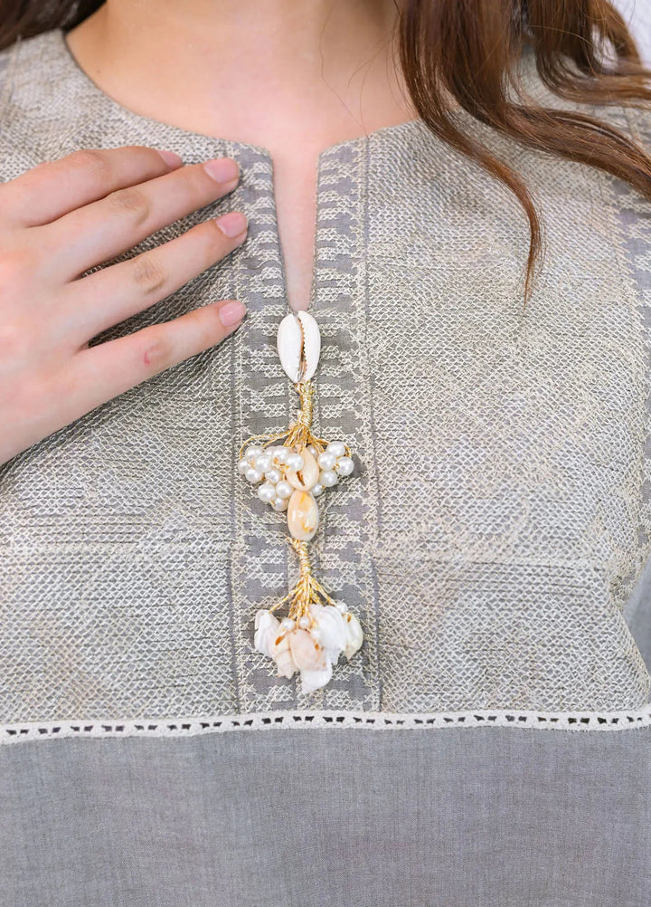 Miorah by Ayla Pret Embroidered Chambrey 2 Piece Suit Shafaq