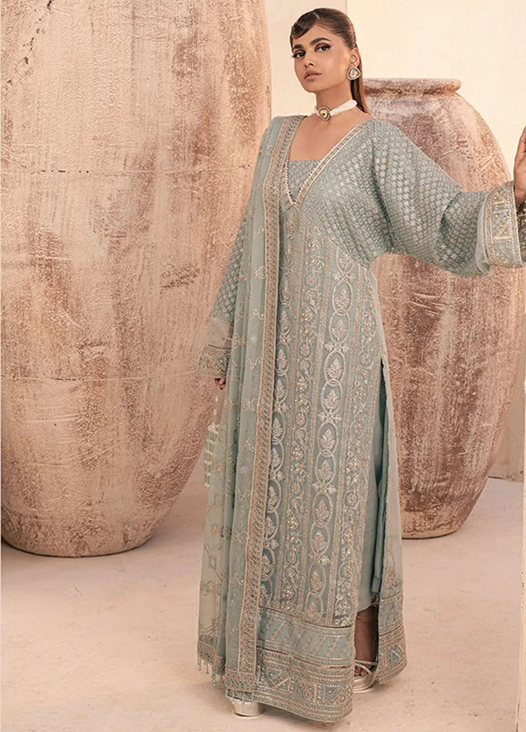 Miorah By House Of Nawab Embroidered Suit Unstitched 3 Piece HON24M D-4 Ivaan A - Festive Collection