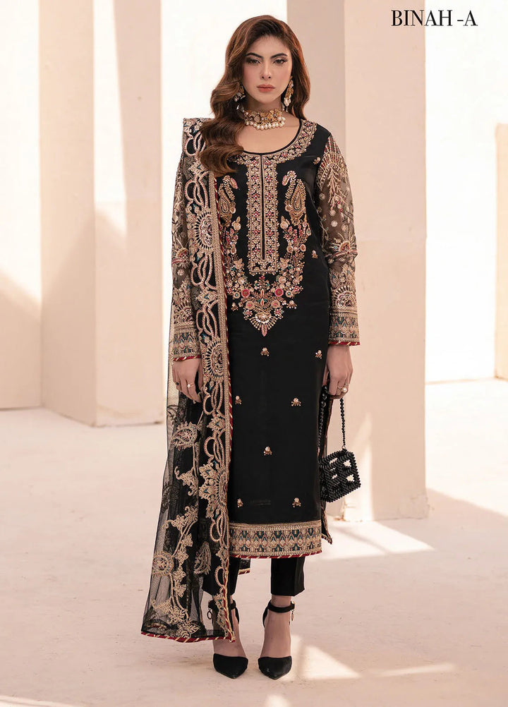 Miorah By House Of Nawab Embroidered Suit Unstitched 3 Piece HON24M D-7 Binah A - Festive Collection